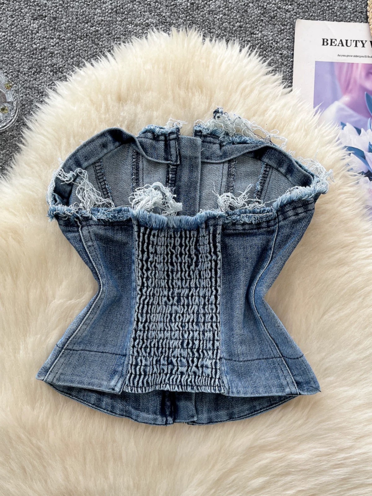 Can’t be tamed denim top DTO149 images